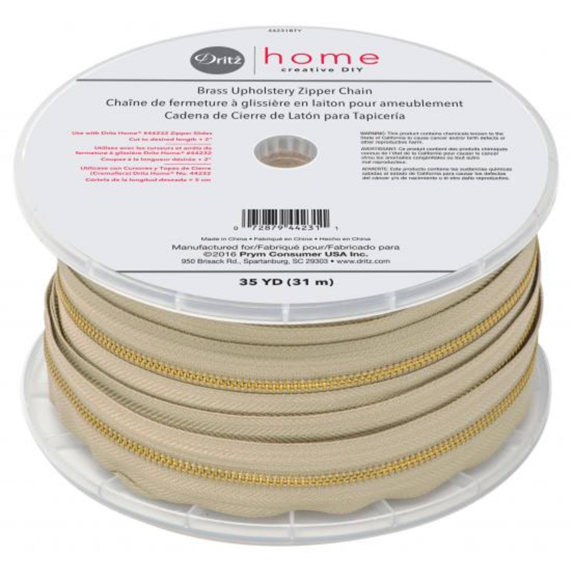Dritz Home 35yd. Brass Upholstery Zipper Chain